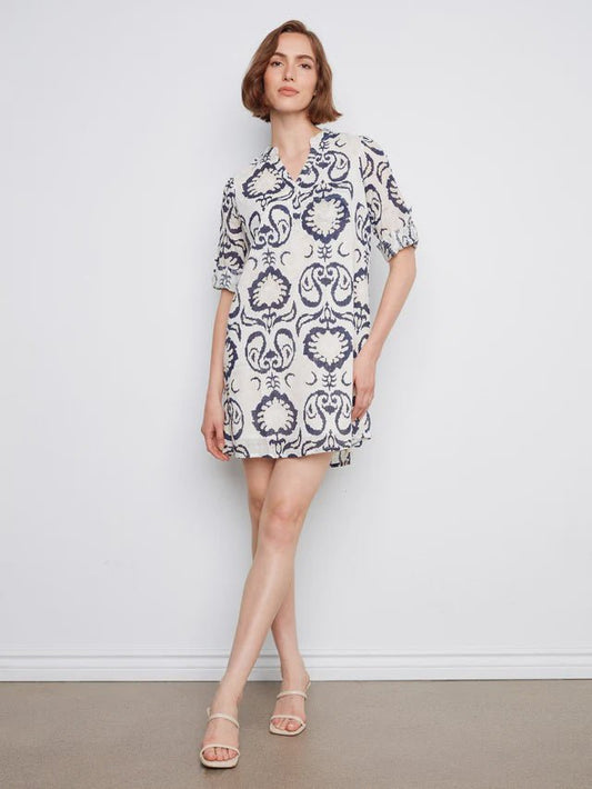 3/4 Sleeve Henley Dress C3253 - Hello Beautiful BoutiqueDressCharlie B