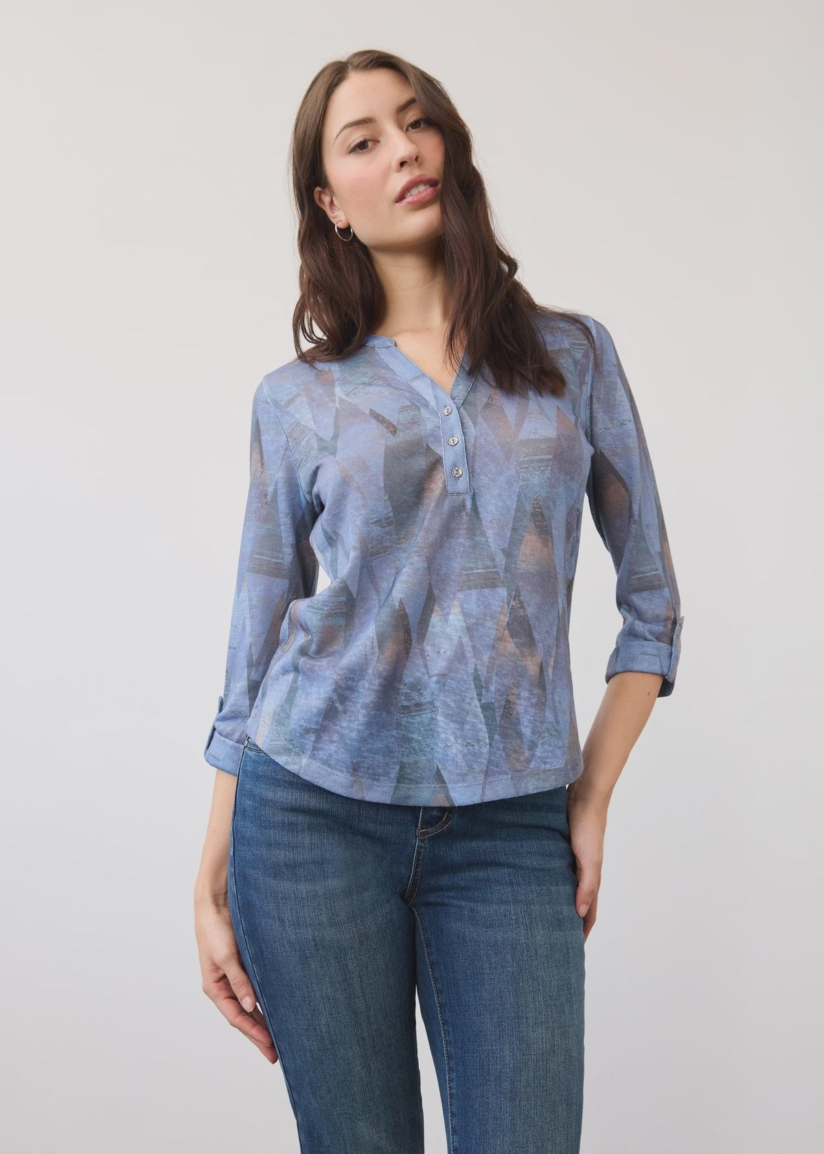 3/4 Sleeve Henley Top 3853451 - Hello Beautiful BoutiqueTopFrench Dressing Jeans