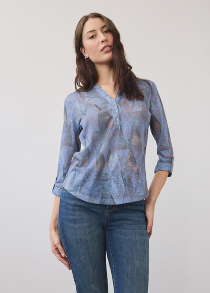 3/4 Sleeve Henley Top 3853451 - Hello Beautiful BoutiqueTopFrench Dressing Jeans