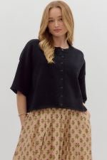 3/4 Sleeve Sweater with Button Front - Hello Beautiful BoutiqueSweaterEntro