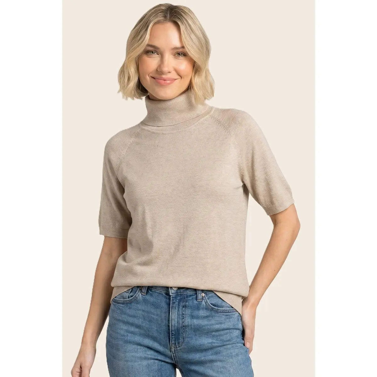 Soft Raglan Turtleneck Sweater