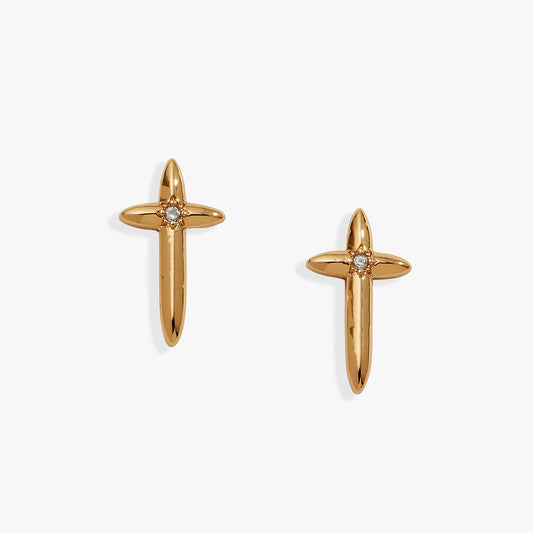 4:13 Cross Stud Earrings - Hello Beautiful BoutiqueEarringsALEX AND ANI