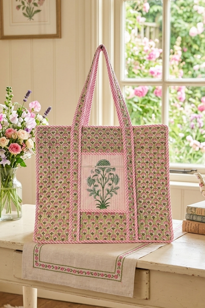 SC - Mia Pink Floral Tote Bag