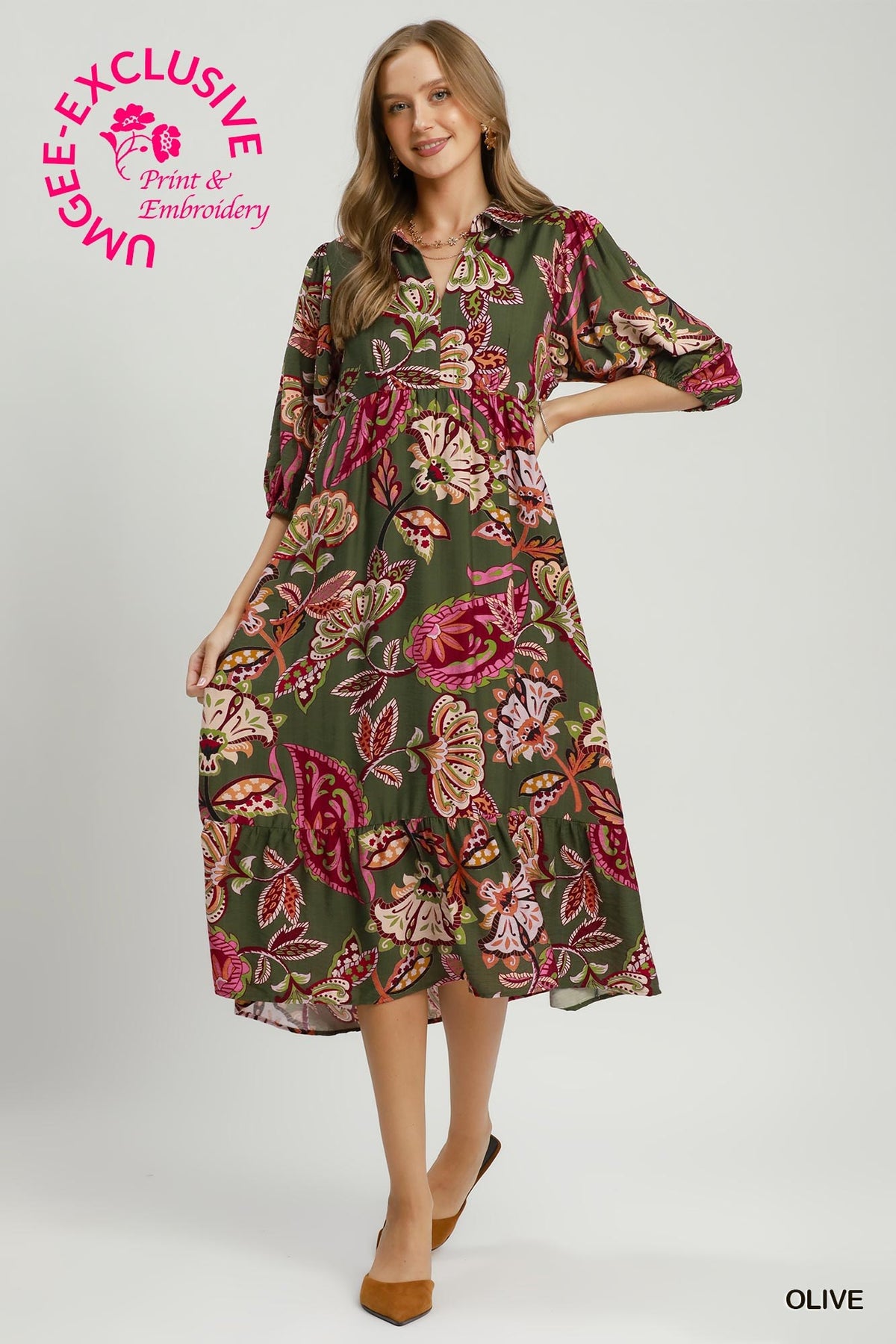 Boho Tiered Midi Dress K0645