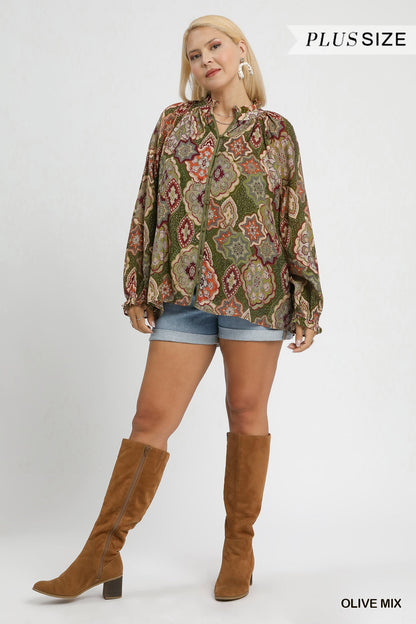 Boho Mosaic Blouse 0469