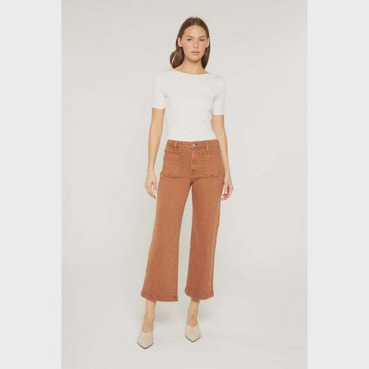High Rise Cropped Wide Leg