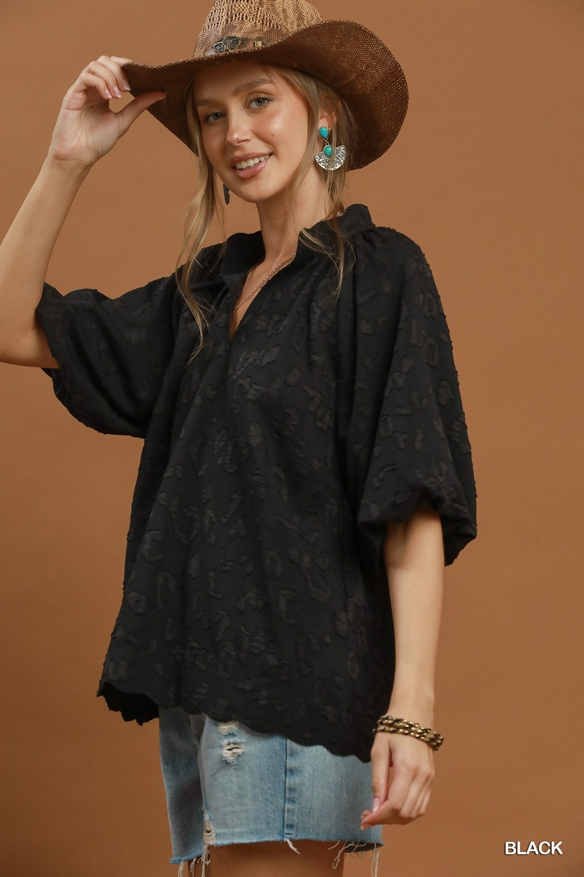 Textured Jacquard Top C6731