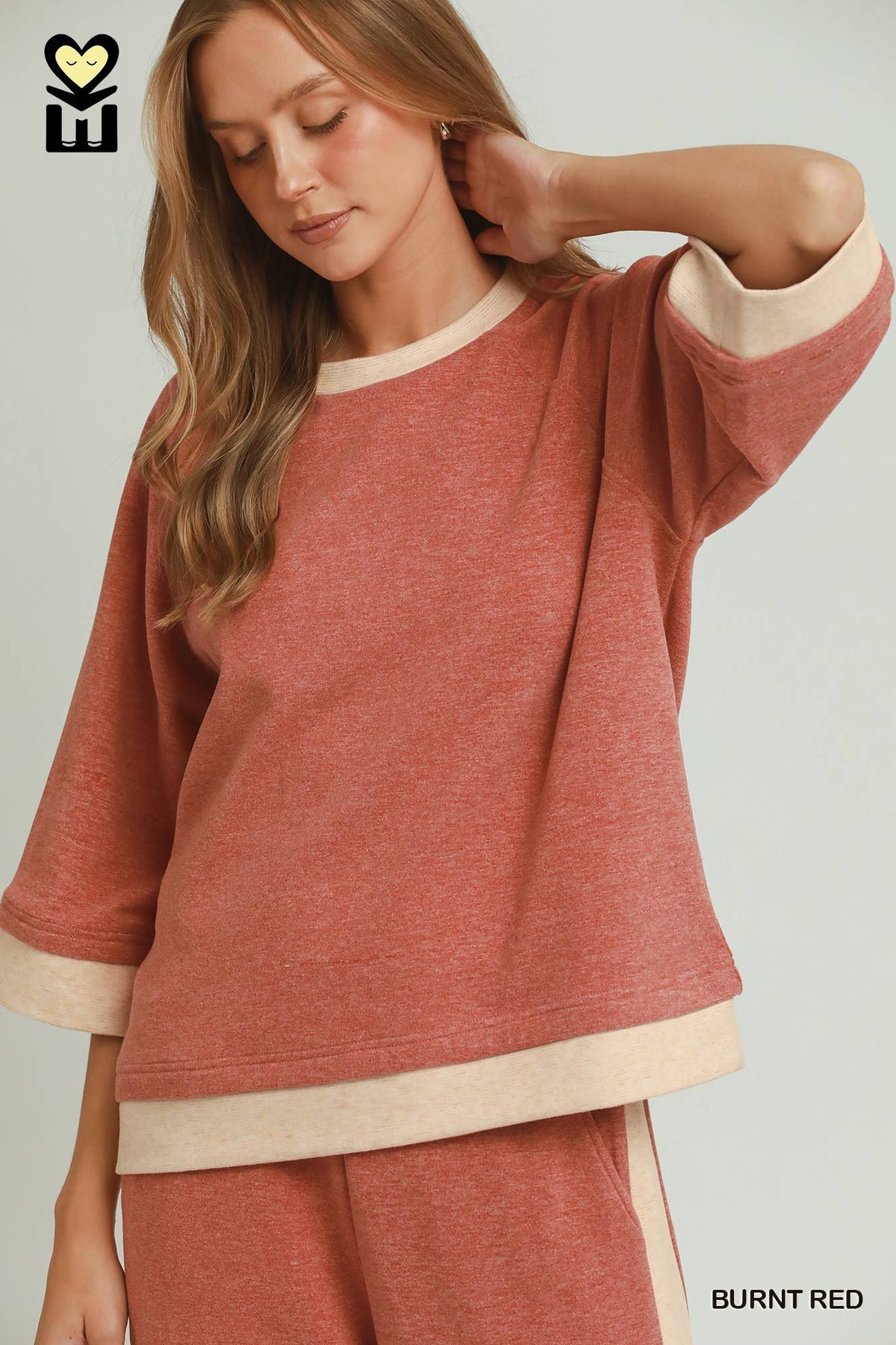 DreamPlush Raglan 3/4-Sleeve Top H1233-T