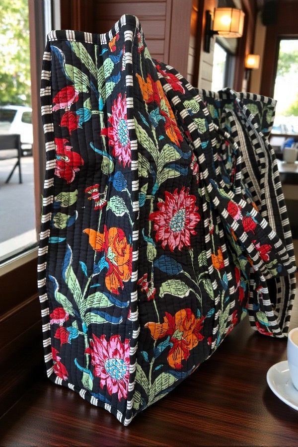 SC - ETA 6/29 - Lennox Black Floral Tote Bag
