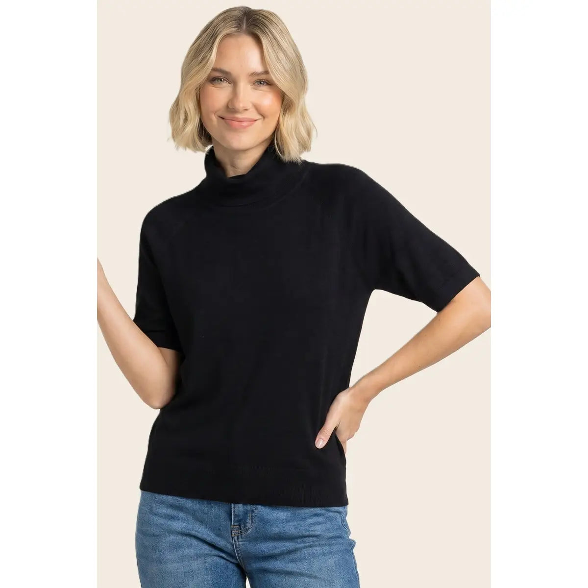 Soft Raglan Turtleneck Sweater