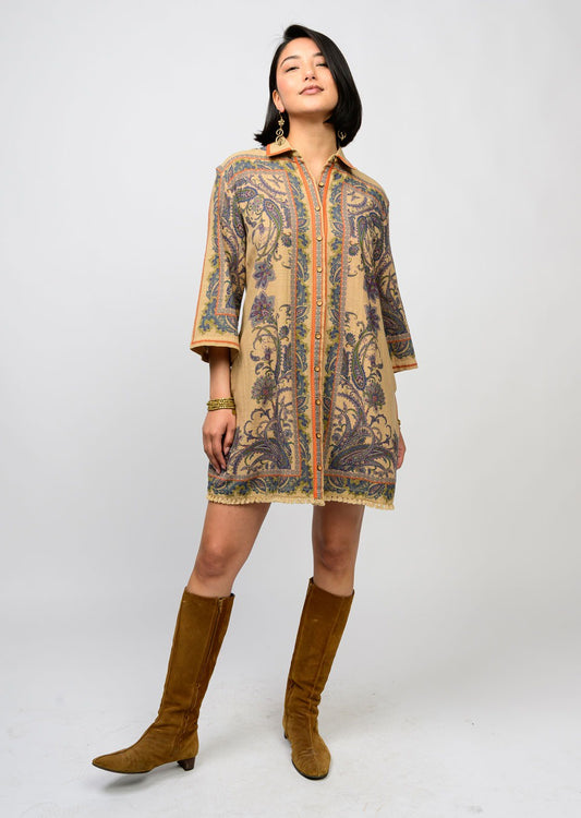 Uncle Frank Paisley Border Shirtdress