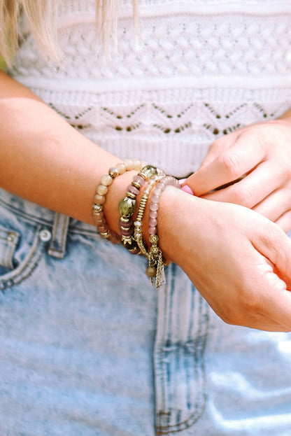 Brown Bohemian Crystal Pendant Tassel Bracelet