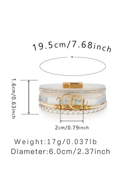 White Ring Beads Hand-woven Buckle Bracelet