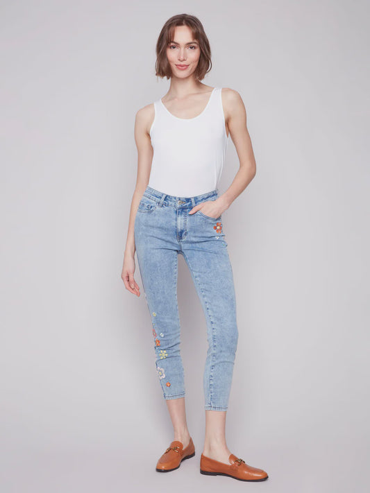 Skinny Leg Jean with Embroidery