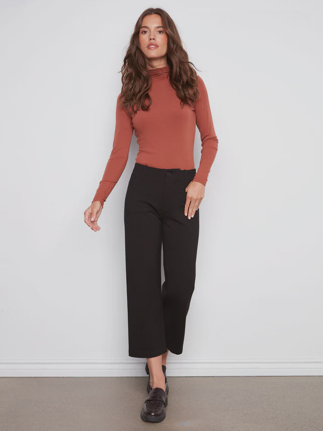 Wide Leg Ponte Pants with Front Pockets C5696