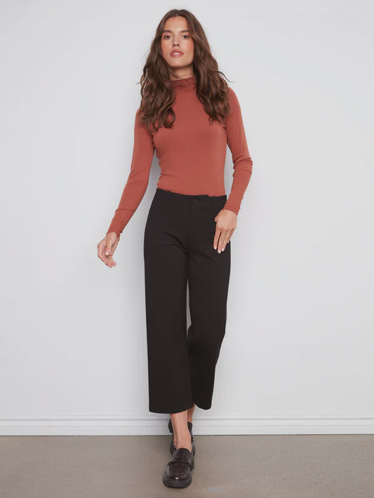 Wide Leg Ponte Pants with Front Pockets C5696