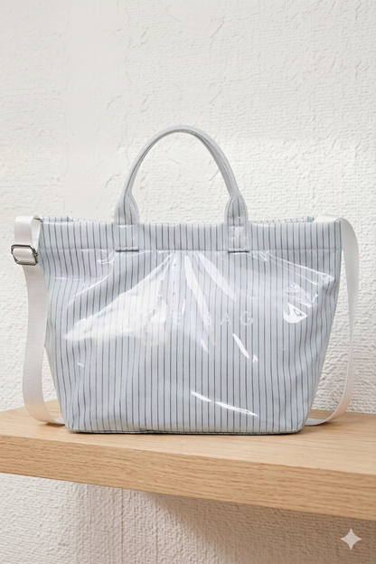SC - Blue Pinstripe TOTE BAG with Strap