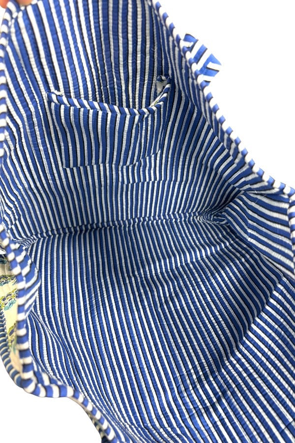 SC - Emma Blue and White Floral Tote Bag