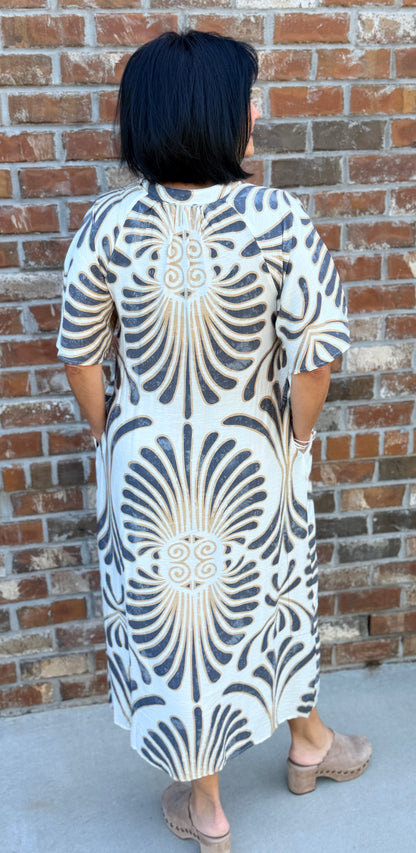 Bold Print Midi Dress TE1635