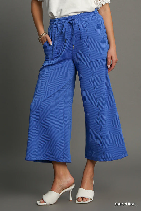 Front Tie Jacquard Pants