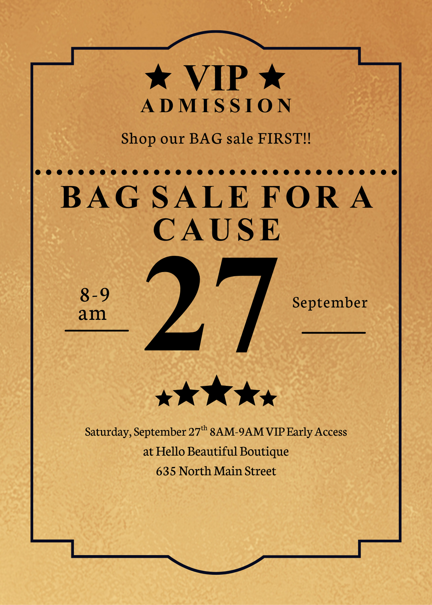 VIP Admission Ticket/ Bag Sale for a Cause