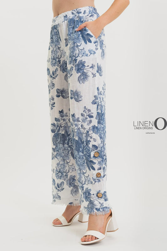 Floral Linen Trouser UTP 839