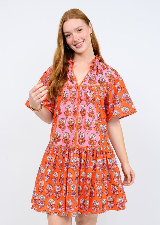 Patched in Block Prints Dress