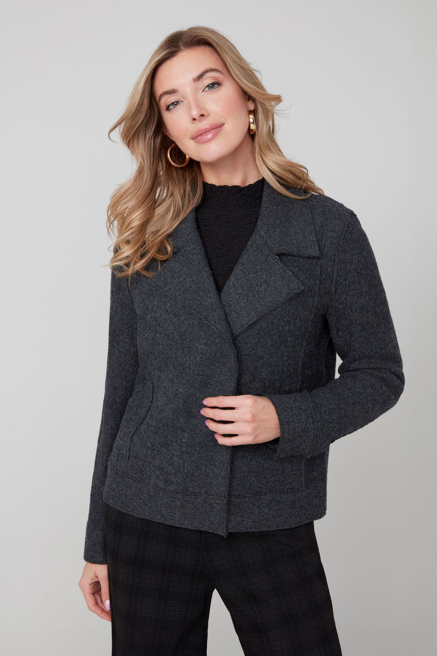 Heather Charcoal Knit Jacket R3914