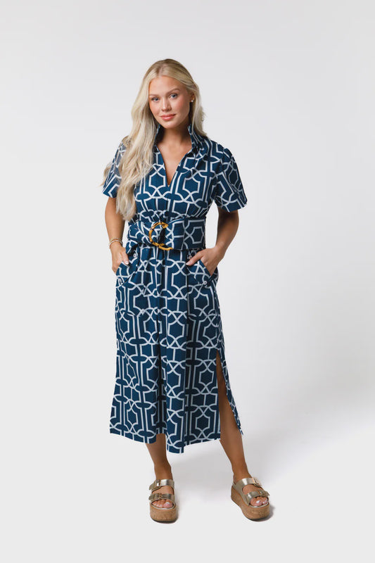 Gretchen Lattice Dove Dress