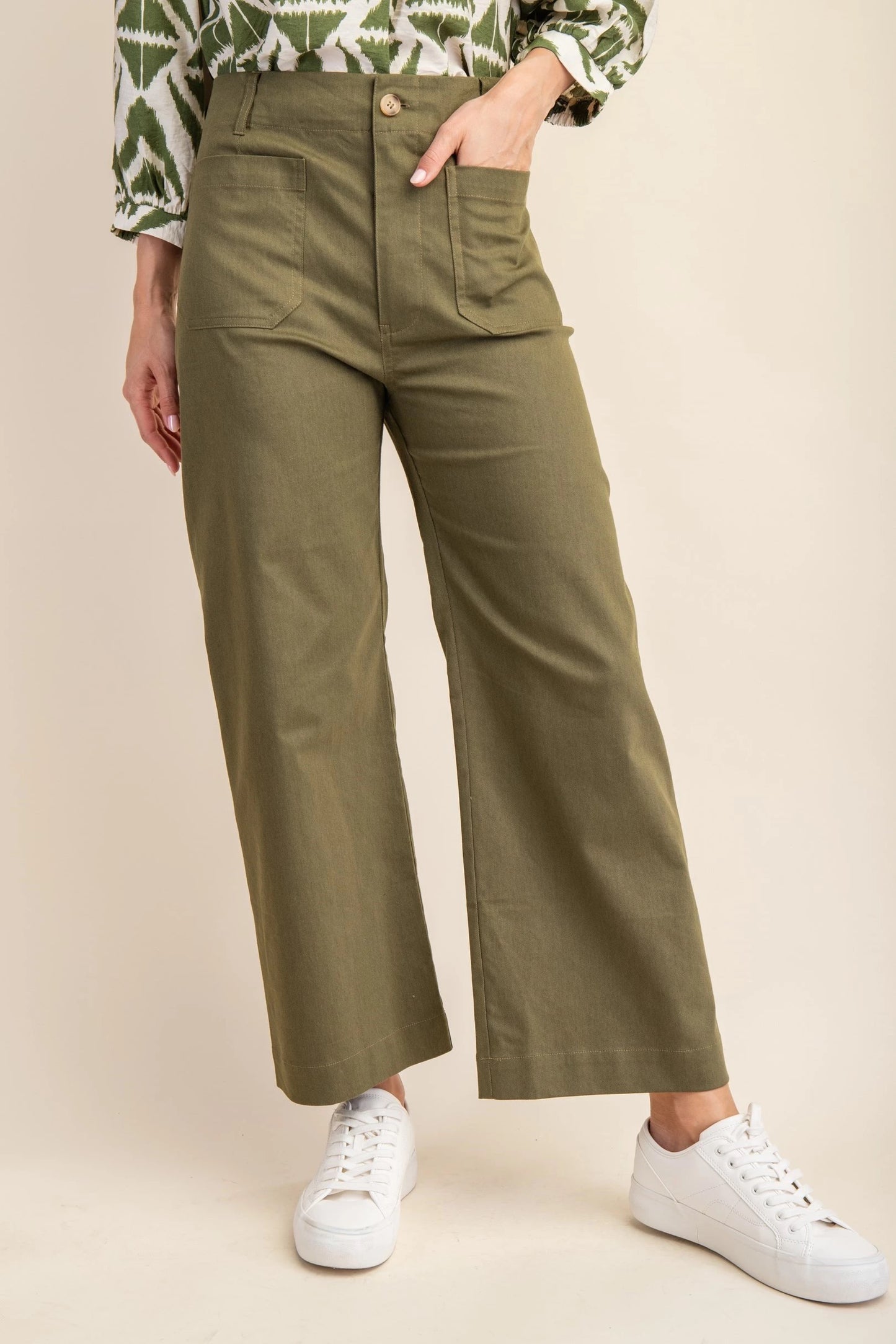Ankle Crop Stretchy Pant with Pockets 1175