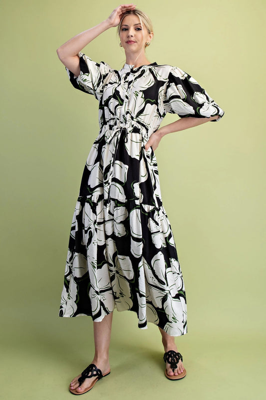 Bold Floral Print Midi TG1869