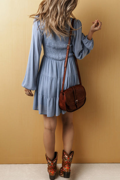 Aadhya Smocked Tiered Mini Dress - Hello Beautiful BoutiqueDressThreaded Pear