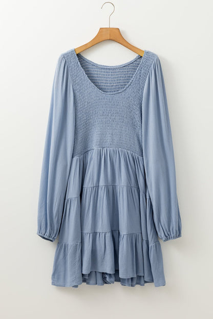 Aadhya Smocked Tiered Mini Dress - Hello Beautiful BoutiqueDressThreaded Pear
