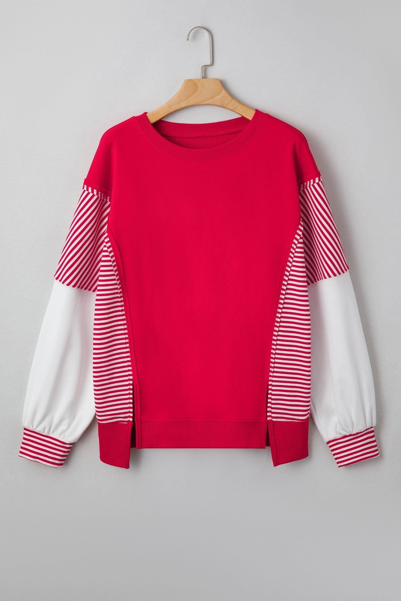 Aaliyah Patchwork Sleeve Colorblock Sweatshirt - Hello Beautiful BoutiqueSweatshirts & HoodiesThreaded Pear