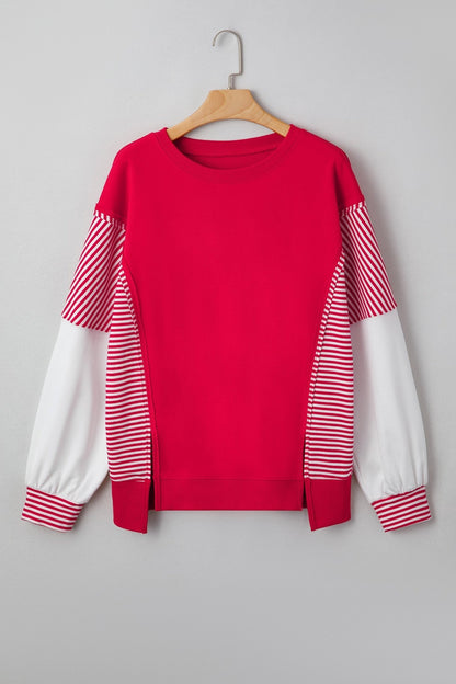 Aaliyah Patchwork Sleeve Colorblock Sweatshirt - Hello Beautiful BoutiqueSweatshirts & HoodiesThreaded Pear
