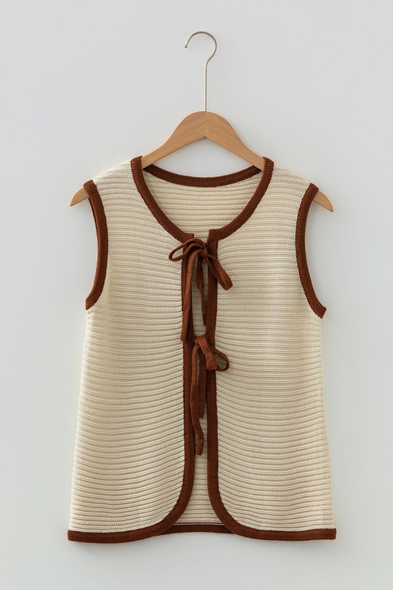 Aaliyah Trim Ties Front Sweater - Hello Beautiful BoutiqueSweater VestsThreaded Pear