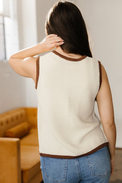 Aaliyah Trim Ties Front Sweater - Hello Beautiful BoutiqueSweater VestsThreaded Pear