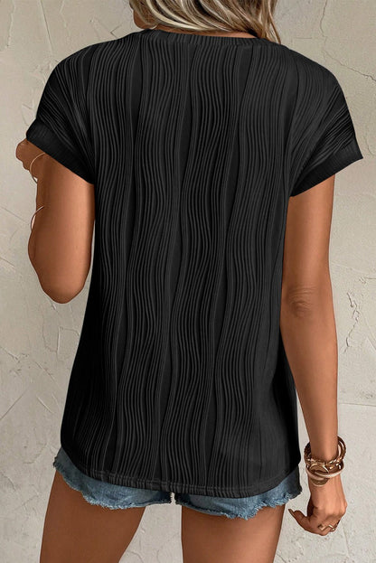 Abby Color Wavy Textured PLUS Tee - Hello Beautiful BoutiquePlus Size Tops & TeesThreaded Pear