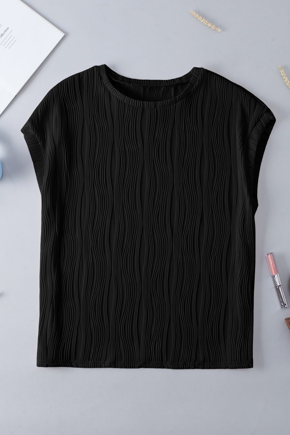 Abby Color Wavy Textured PLUS Tee - Hello Beautiful BoutiquePlus Size Tops & TeesThreaded Pear