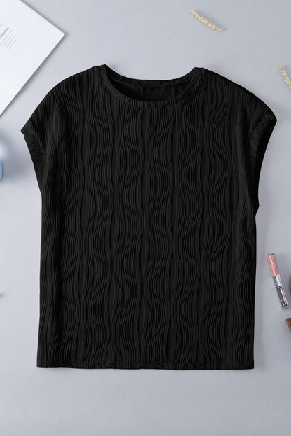 Abby Color Wavy Textured PLUS Tee - Hello Beautiful BoutiquePlus Size Tops & TeesThreaded Pear
