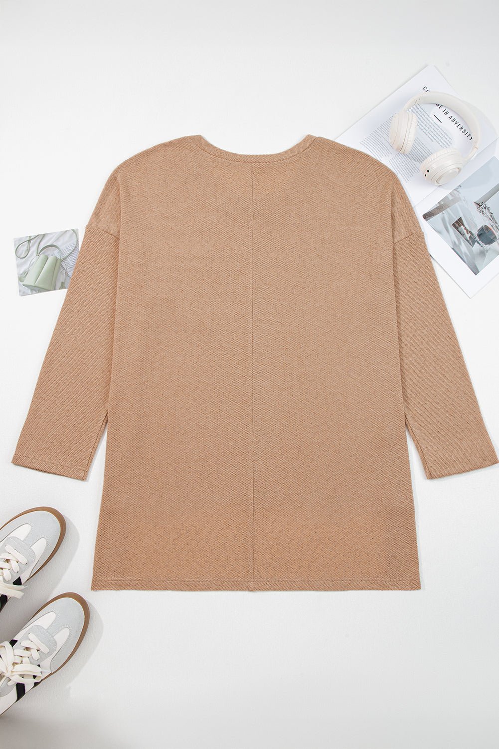 Abby Shoulder Knit Tunic PLUS Top - Hello Beautiful BoutiquePlus Size Long Sleeve TopsThreaded Pear