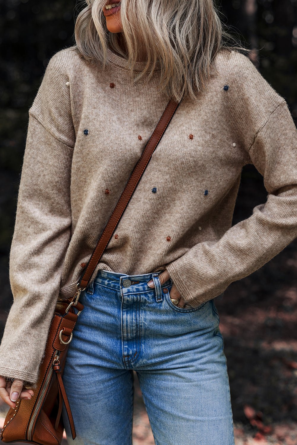 Abigail Detail Drop Shoulder Sweater - Hello Beautiful BoutiqueSweatersThreaded Pear