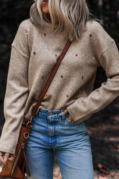 Abigail Detail Drop Shoulder Sweater - Hello Beautiful BoutiqueSweatersThreaded Pear