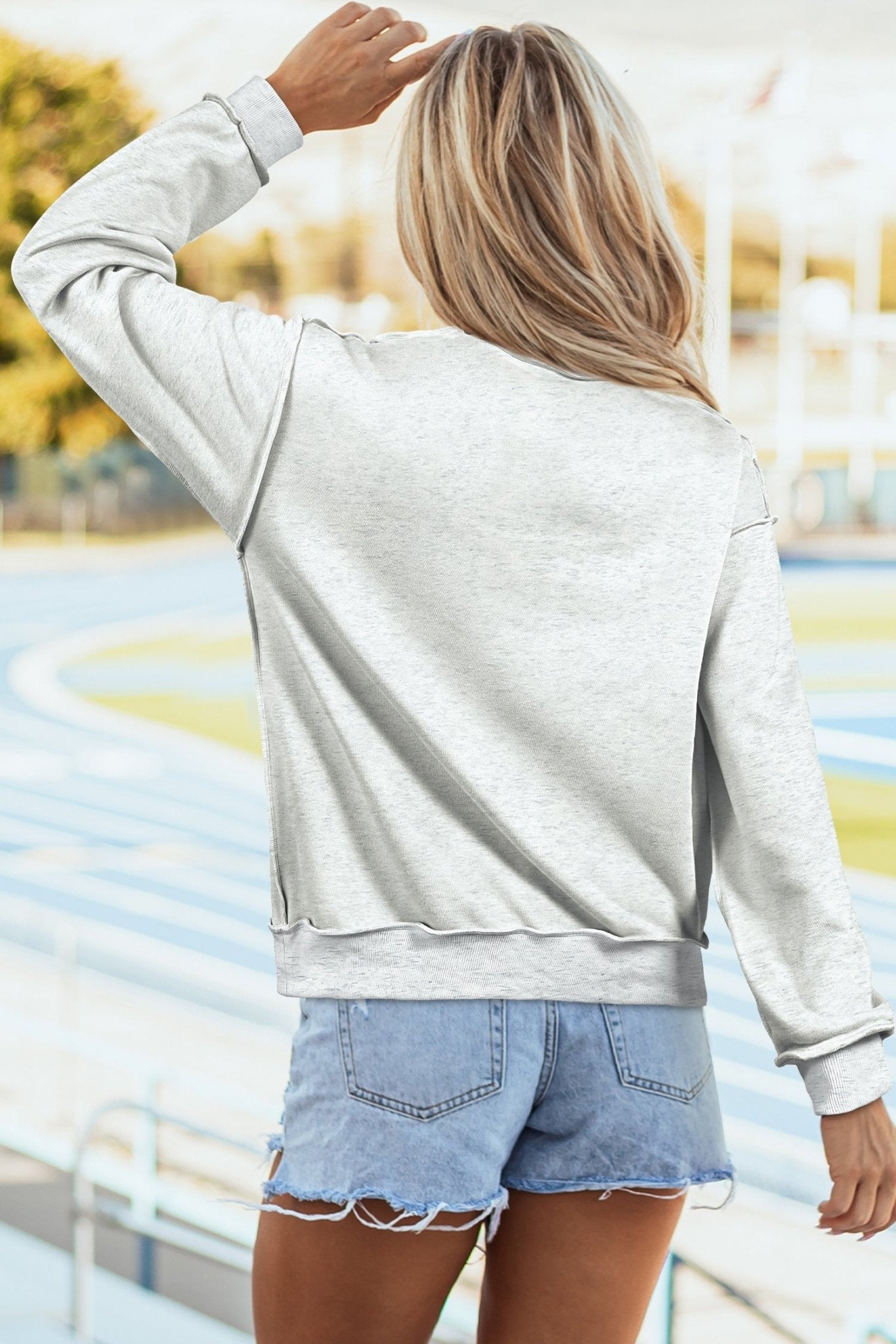 Abigail Shoulder Reversible Mock Sweatshirt - Hello Beautiful BoutiqueSweatshirts & HoodiesThreaded Pear