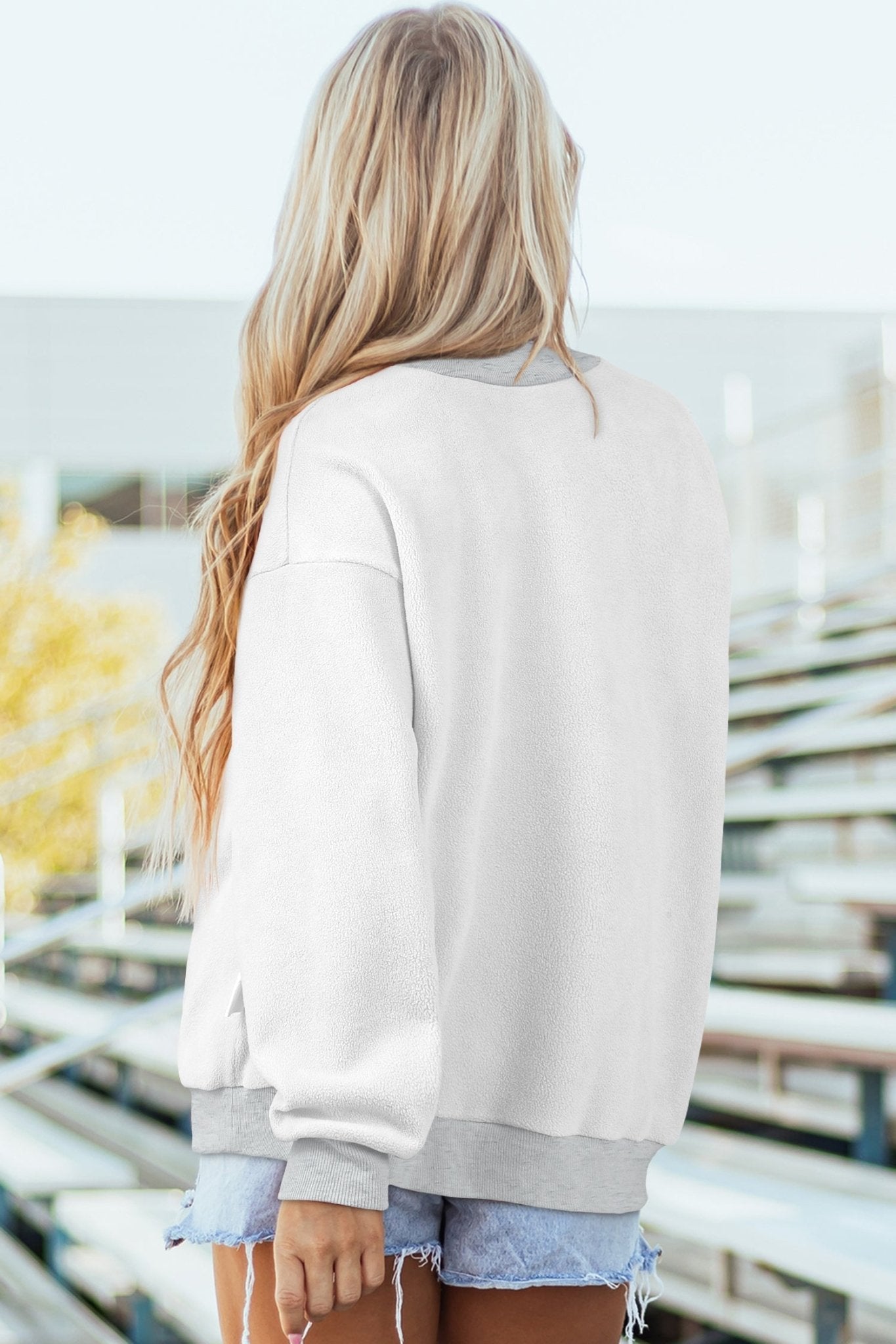 Abigail Shoulder Reversible Mock Sweatshirt - Hello Beautiful BoutiqueSweatshirts & HoodiesThreaded Pear