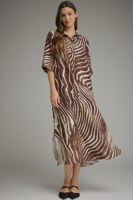 Abstract Zebra Midi Dress - Hello Beautiful BoutiqueDress/ MaxiEntro