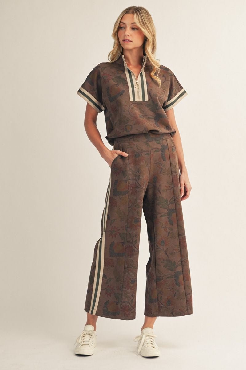 Active Wide Leg Floral Pant B50959 - Hello Beautiful BoutiqueLounge/ ActiveJodifl