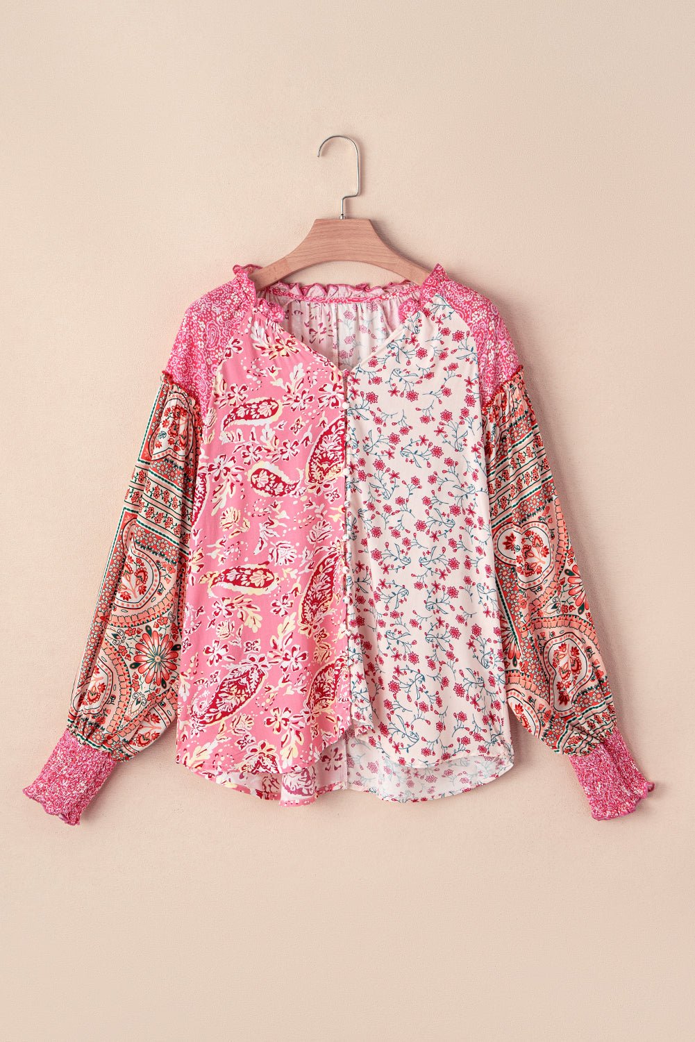 Adalee Printed Puff Sleeve Shirt - Hello Beautiful BoutiqueBlouses & ShirtsThreaded Pear