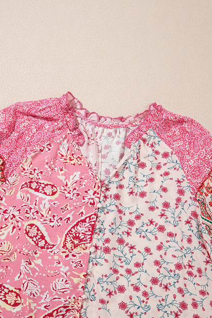 Adalee Printed Puff Sleeve Shirt - Hello Beautiful BoutiqueBlouses & ShirtsThreaded Pear