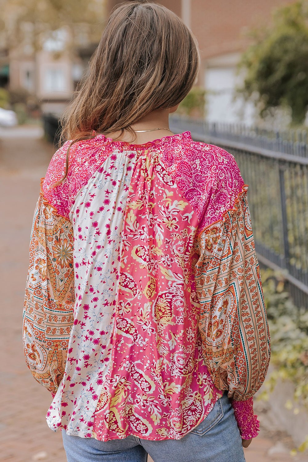 Adalee Printed Puff Sleeve Shirt - Hello Beautiful BoutiqueBlouses & ShirtsThreaded Pear